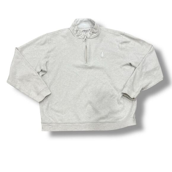 Johnnie-O Men’s Size L 1/4 Zip Pima Cotton Pullover Sweater Golf - Heather Stone - Picture 1 of 5